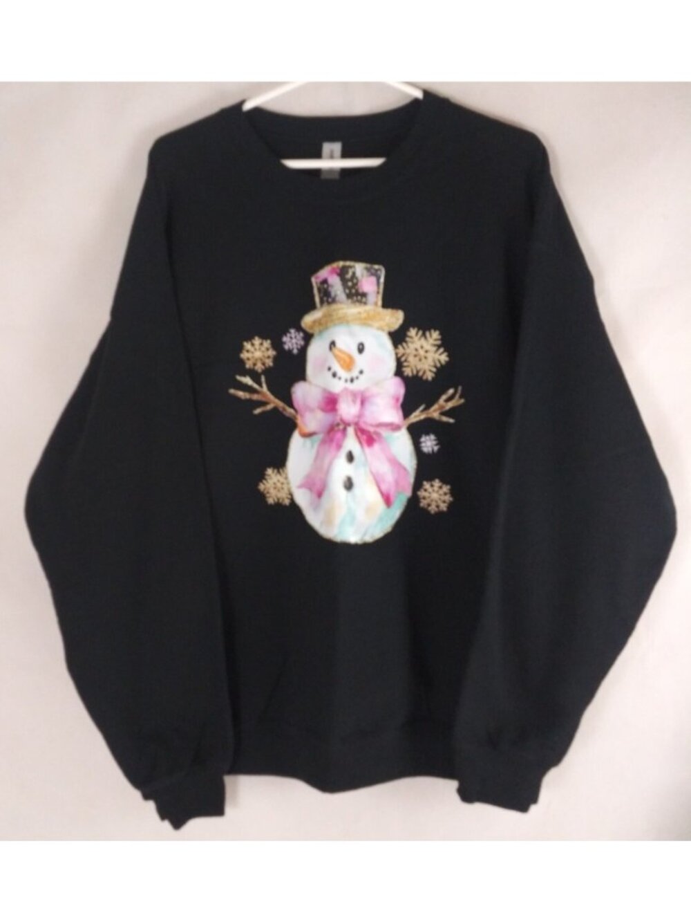 Gildan Heavy Blend Women's Sweatshirt With Colorful Christmas Snowman Design XL